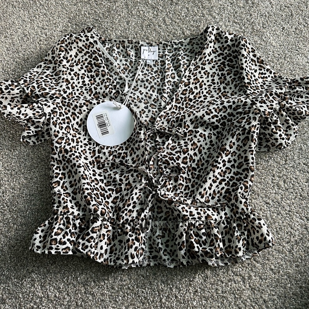 Princess Polly leopard tie up top